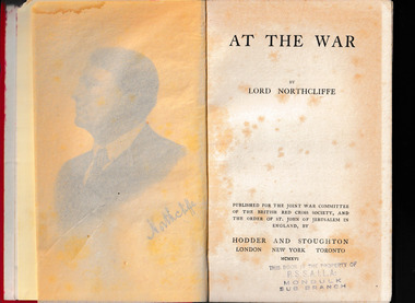 Book, Lord Northcliffe, At the war, 1916