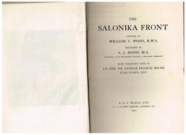 Book, A.J. Mann, The Salonika front, 1920