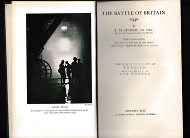 Book, J. M. Spaight, The Battle of Britain, 1940, 1941