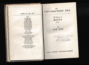 Book, Hodder & Stoughton, The unconquered isle : the story of Malta, 1943