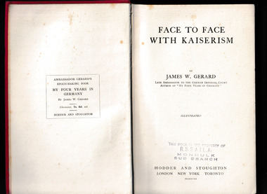 Book, Hodder and Stoughton et al, Face to face with Kaiserism, 1918