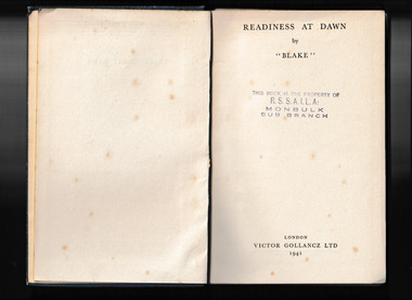 Book, "Blake", Readiness at dawn, 1941