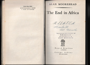 Book, George Jaboor, The End in Africa, 1944