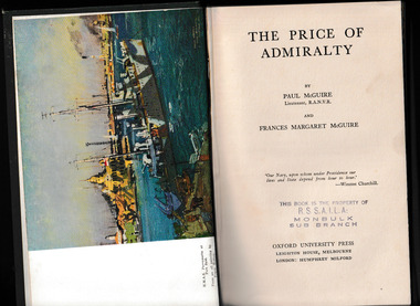 Book, Oxford University Press et al, The price of admiralty, 1944