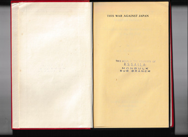 Book, Faber and Faber, This war against Japan : thoughts on the present conflict in the Far East, 1943