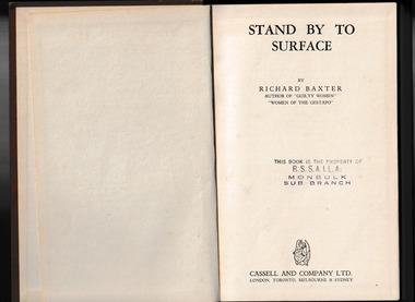 Book, Richard Baxter, Stand by to surface, 1944