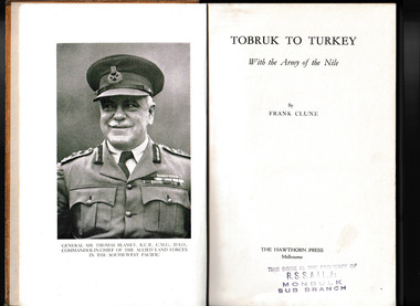 Book, Tobruk to Turkey
