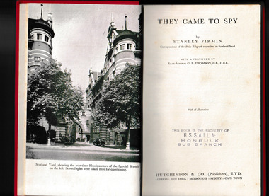 Book, Hutchinson, They came to spy, 1947