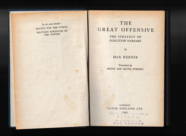 Book, Victor Gollancz, The great offensive : the strategy of coalition warfare, 1943