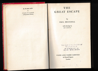 Book - The Great Escape, Faber & Faber, 1951