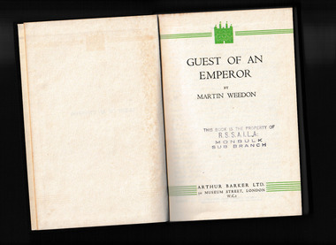 Book, Arthur Barker, Guest of an emperor, 1948