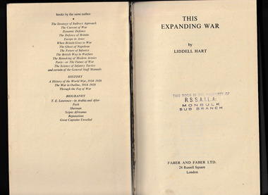 Book, Faber and Faber, This expanding war, 1943