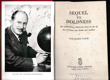 Book, Odhams Press limited, Sequel to Boldness : The astonishing follow-on story to one of the greatest war books ever written, 1959