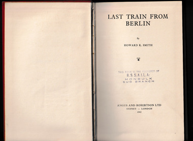 Book, Angus and Robertson, Last train from Berlin, 1943
