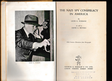 Book, Harrap, The Nazi spy conspiracy in America, 1939