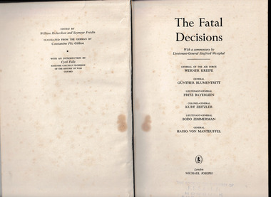 Book, Michael Joseph, The fatal decisions, 1956