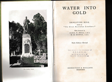 Book, Robertson & Mullens, Water into gold, 1951