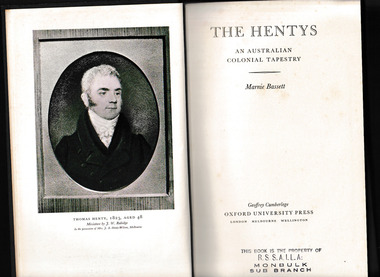 Book, Oxford University Press, The Hentys : an Australian colonial tapestry, 1955