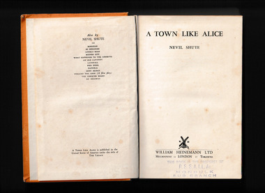 Book, William Heinemann, A town like Alice, 1950