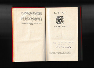 Book, Sir Walter Scott, Rob Roy, 1948