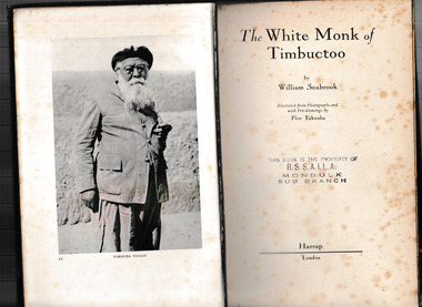 Book, William Seabrook, The white monk of Timbuctoo, 1934