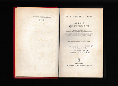 Book, Hodder and Stoughton, Allan Quartermain, 1949