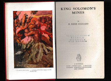 Book, Cassell, King Solomon's mines, 1942