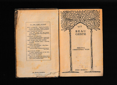 Book, Percival Christopher Wren, Beau Geste, 1927