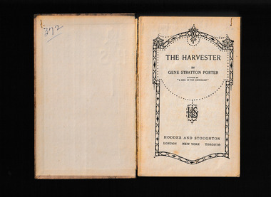 Book, Gene Stratton Porter, The harvester, 1911