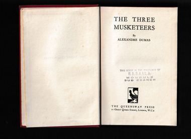 Book, Queensway Press, The Three Musketeers, ????