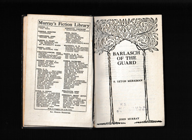 H Seton Murray, Barlasch of the guard, 1922