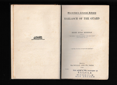 Book, H Seton Murray, Barlasch of the guard, 1904