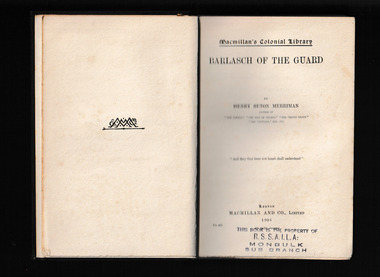 Book, H Seton Murray, Barlasch of the guard, 1904