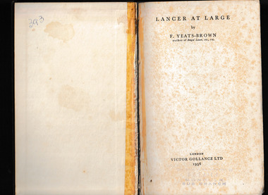 Book, Francis Yeats-Brown, Lancer at large, 1936