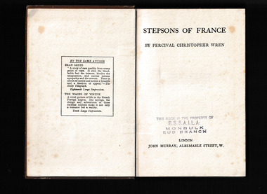 Book, Percival Christopher Wren, Stepsons of France, 1917