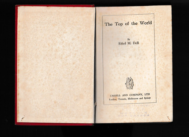 Book, Ethel M Dell, The top of the world, 1920