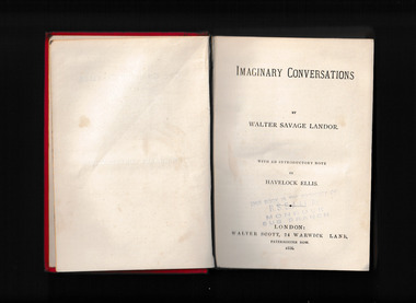 Book, Walter Scott, Imaginary conversations, 1886