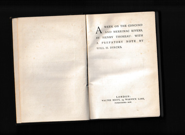 Book, Walter Scott, A week on the Concord and Merrimac Rivers, 1880