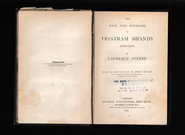 Book, George Routledge and Sons, Life and opinions of Tristram Shandy, gentleman, 1884