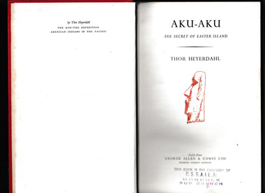 Book, Allen & Unwin, Aku-Aku : the secret of Easter Island, 1958