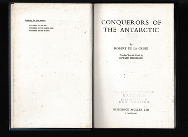 Book, Muller, Conquerors of the Antarctic, 1958
