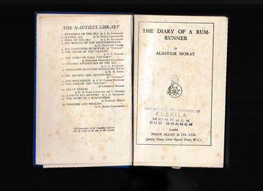 Book, Philip Allan, The diary of a rum-runner, 1930