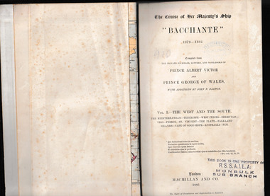 Book, McMillan and Co et al, The cruise of Her Majesty's ship Bacchante, 1879-1882 v.1, 1886