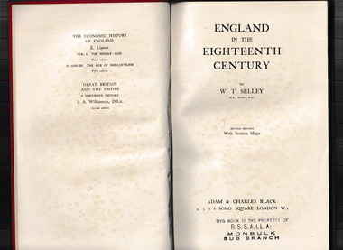 Book, A. & C. Black, England in the eighteenth century, 1949