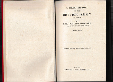Book, Constable et al, A short history of the British Army, 1950