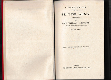 Book, Constable, A short history of the British Army, 1950