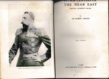 Book, Hutchinson & co. ltd, Storm centres of the Near East : Personal memories 1879-1929, 1933