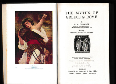 Book, G. G. Harrap & co., ltd, The myths of Greece & Rome, 1938