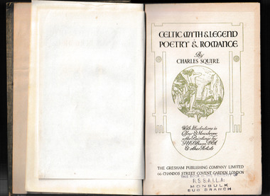 Book, Gresham Publishing. Co et al, Celtic myth & legend, poetry & romance, 191?