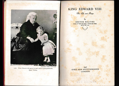 Book, Eyre and Spottiswoode, King Edward VIII : his life and reign, 1937
